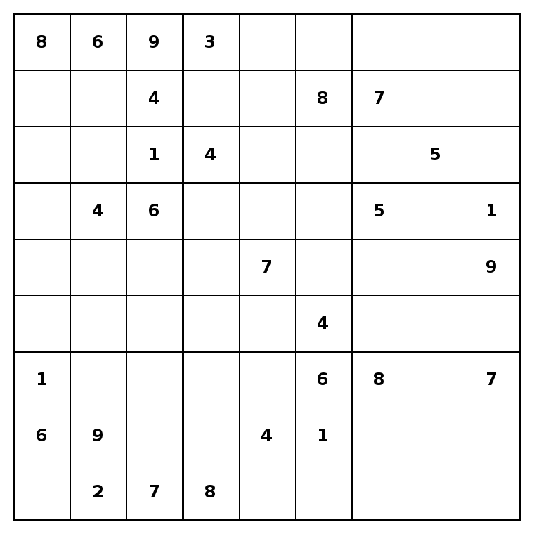 Zor sudoku örneği