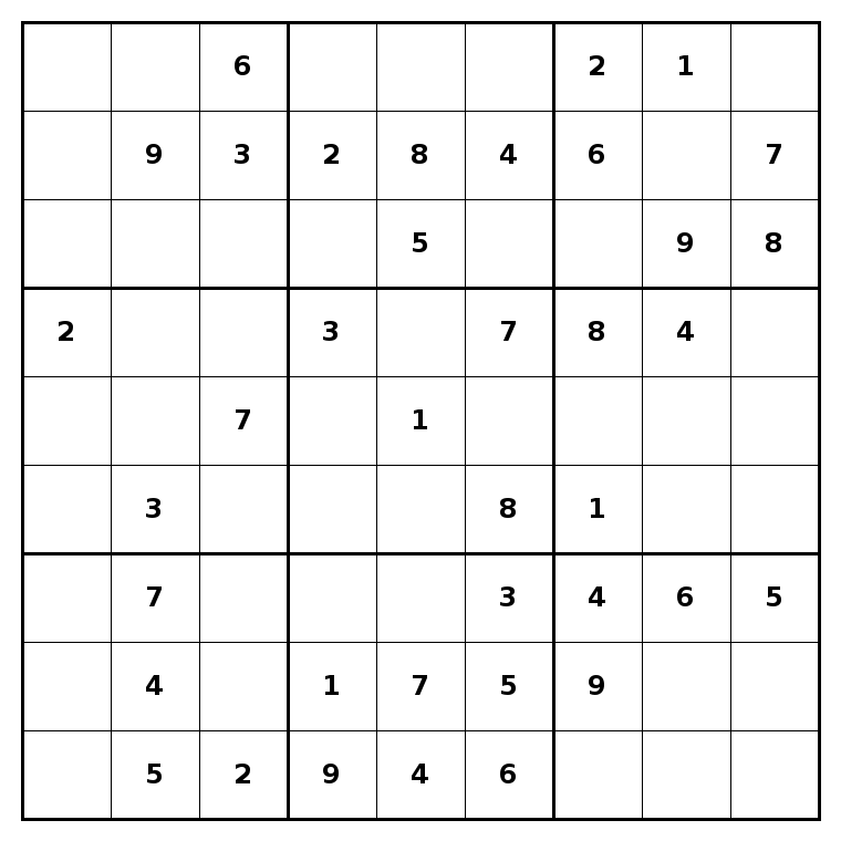 Örnek sudoku — kolay seviye