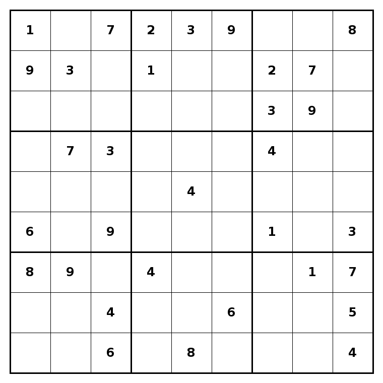 Örnek sudoku — orta seviye