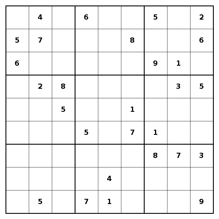 Zor sudoku örneği