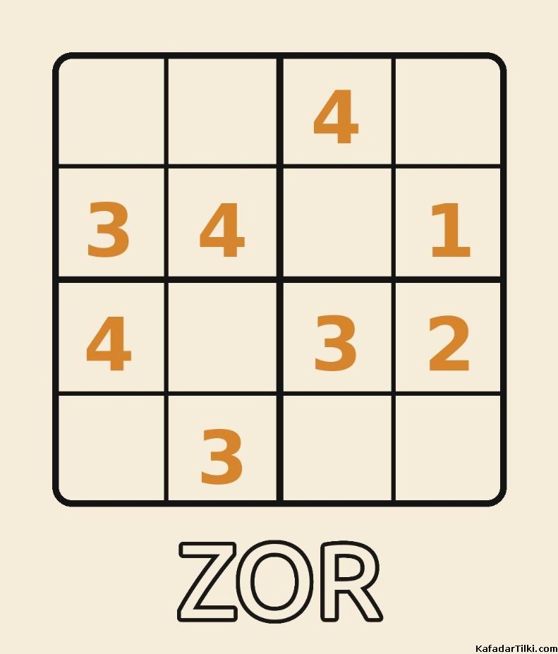 Zorluk derecesi zor olan mini Sudoku (4x4) bulmacaları, 3. kitap