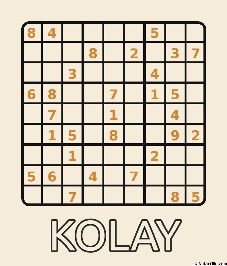 zorluk derecesi kolay olan sudoku bulmacaları, 1. kitap