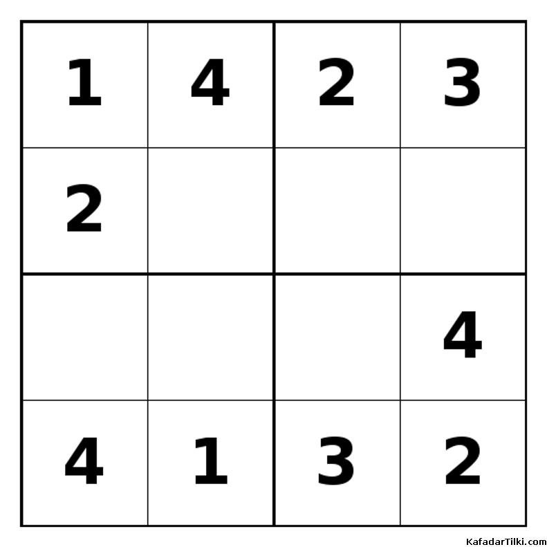 Kolay Mini Sudoku (4x4), Kitap 1 - 4