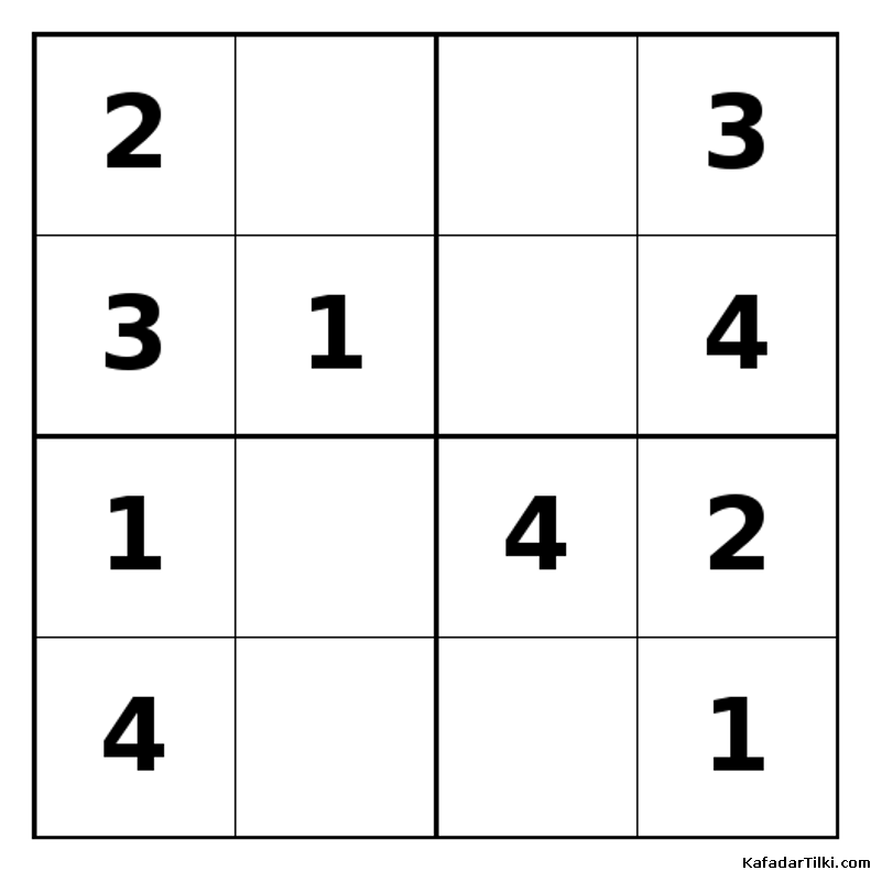Kolay Mini Sudoku (4x4), Kitap 1 - 6
