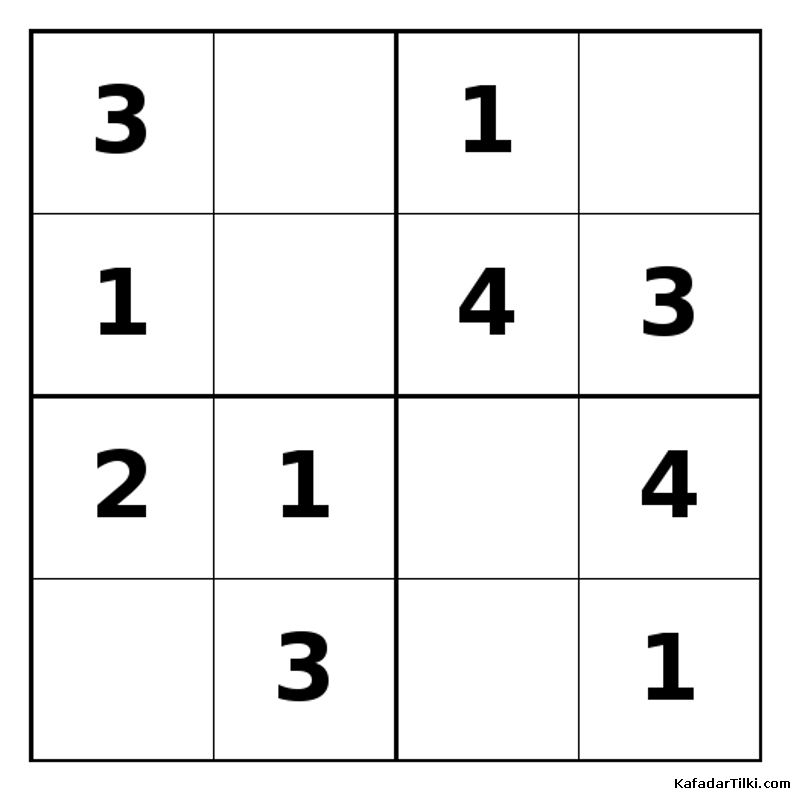 Kolay Mini Sudoku (4x4), Kitap 1 - 9