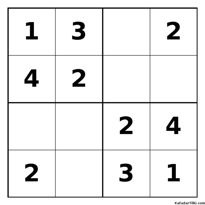 Kolay Mini Sudoku (4x4), Kitap 1 - 10