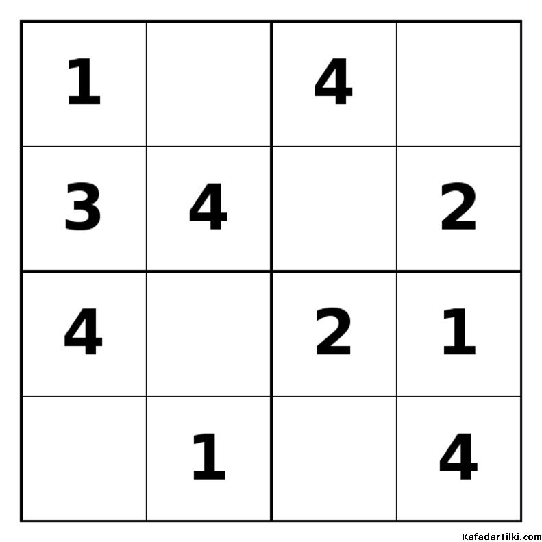 Kolay Mini Sudoku (4x4), Kitap 10 - 1
