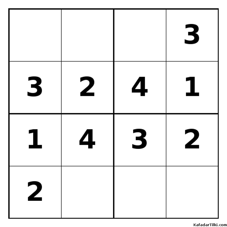 Kolay Mini Sudoku (4x4), Kitap 12 - 1