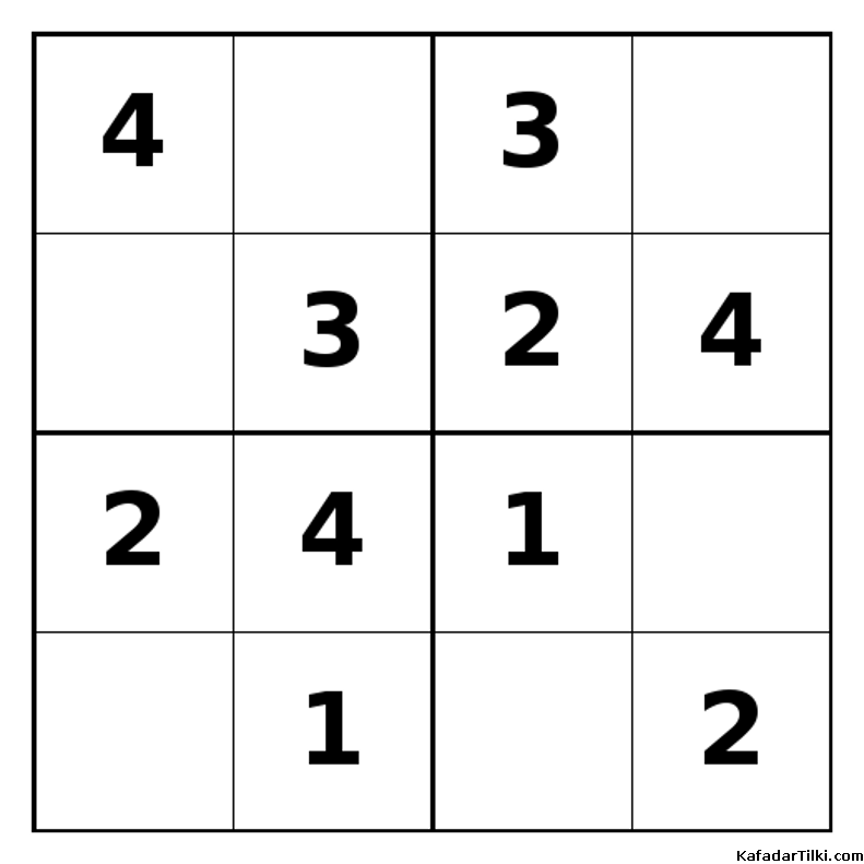 Kolay Mini Sudoku (4x4), Kitap 13 - 1
