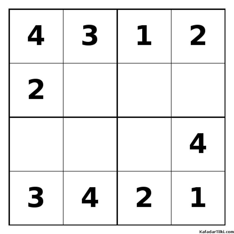 Kolay Mini Sudoku (4x4), Kitap 2 - 1