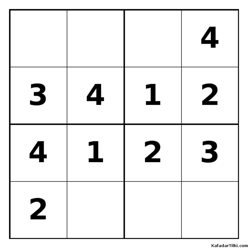 Kolay Mini Sudoku (4x4), Kitap 3 - 1