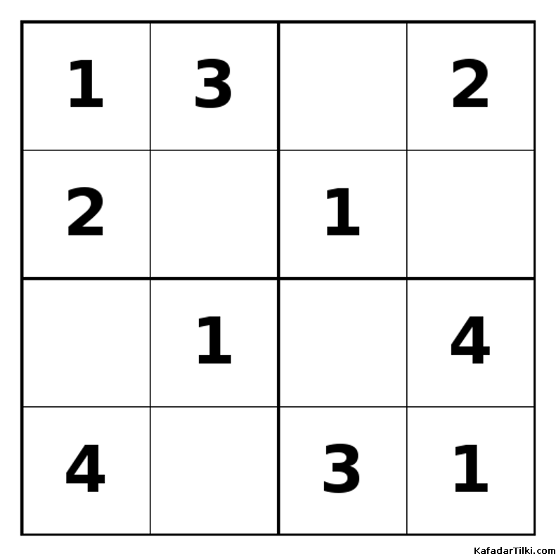 Kolay Mini Sudoku (4x4), Kitap 3 - 4