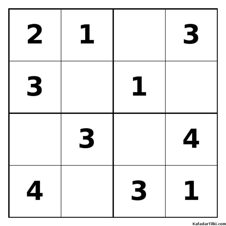 Kolay Mini Sudoku (4x4), Kitap 4 - 7