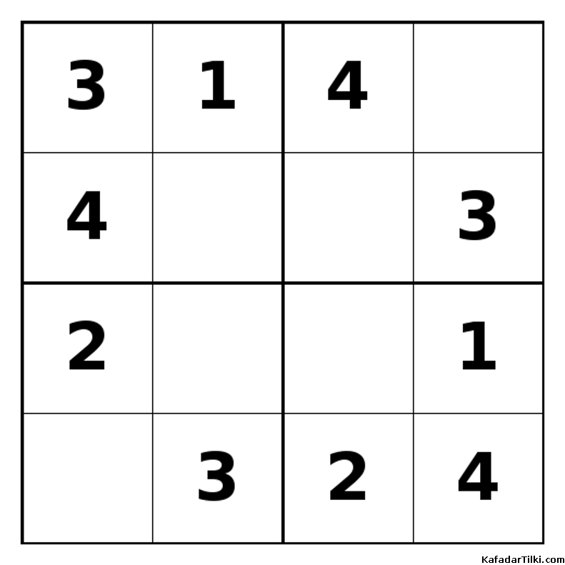 Kolay Mini Sudoku (4x4), Kitap 5 - 9