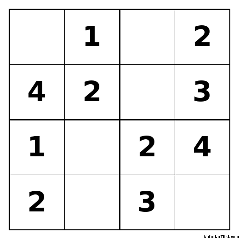 Kolay Mini Sudoku (4x4), Kitap 5 - 10