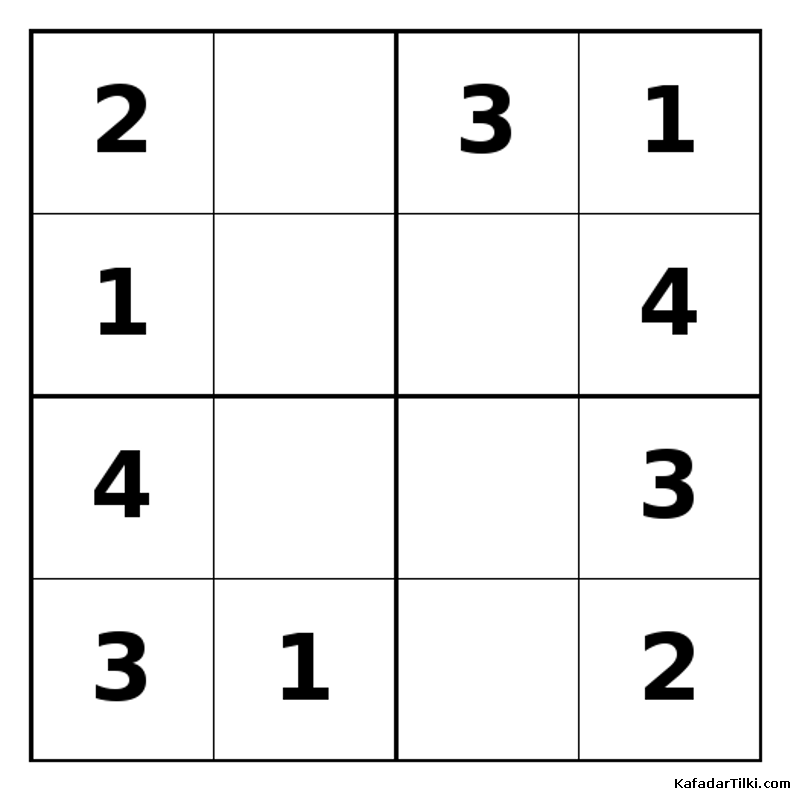 Kolay Mini Sudoku (4x4), Kitap 7 - 8