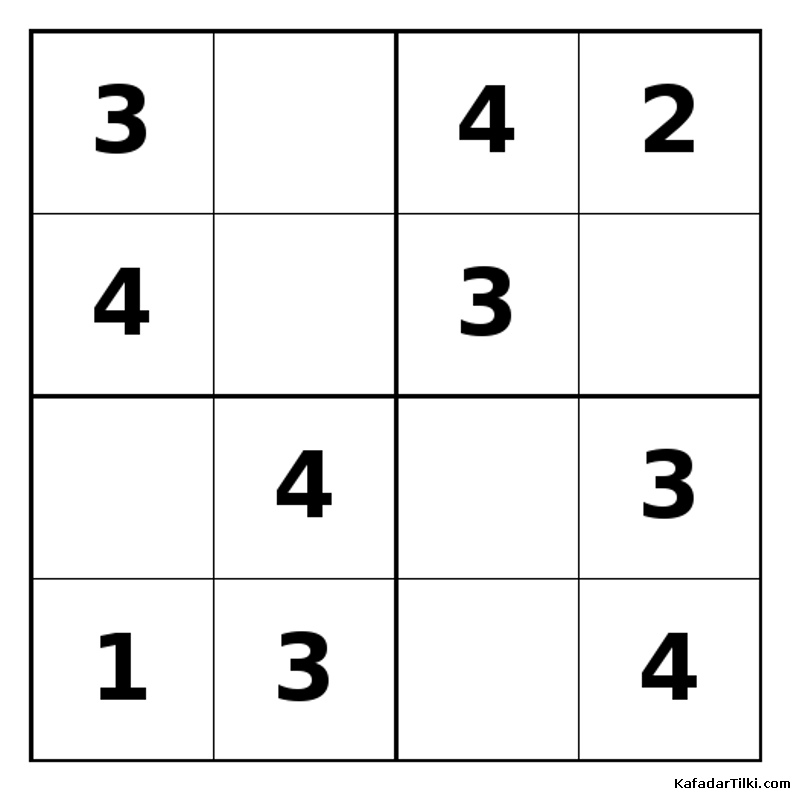 Kolay Mini Sudoku (4x4), Kitap 7 - 9
