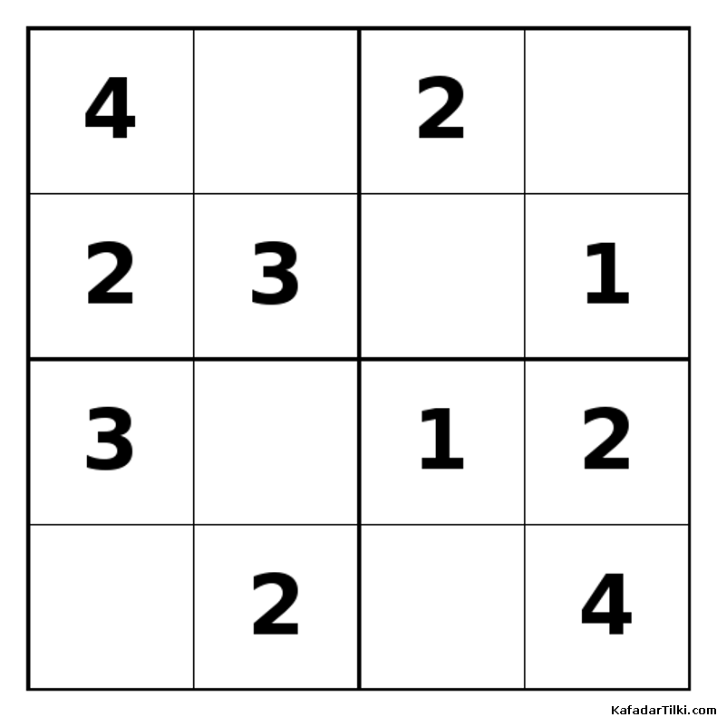 Kolay Mini Sudoku (4x4), Kitap 7 - 10