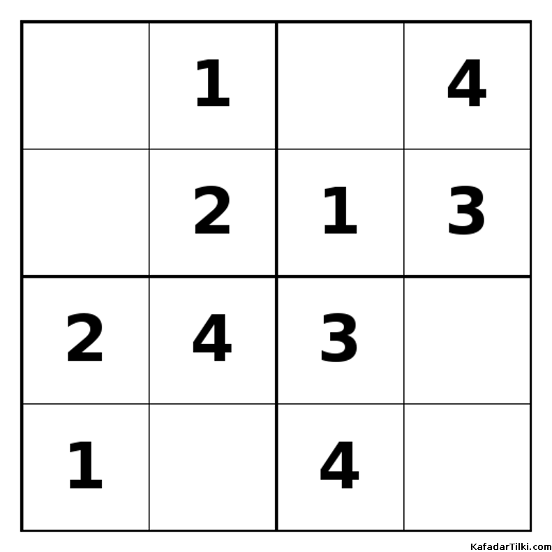 Kolay Mini Sudoku (4x4), Kitap 9 - 1