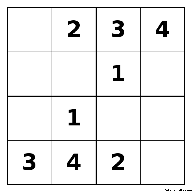 Orta Seviye Mini Sudoku (4x4), Kitap 1 - 1