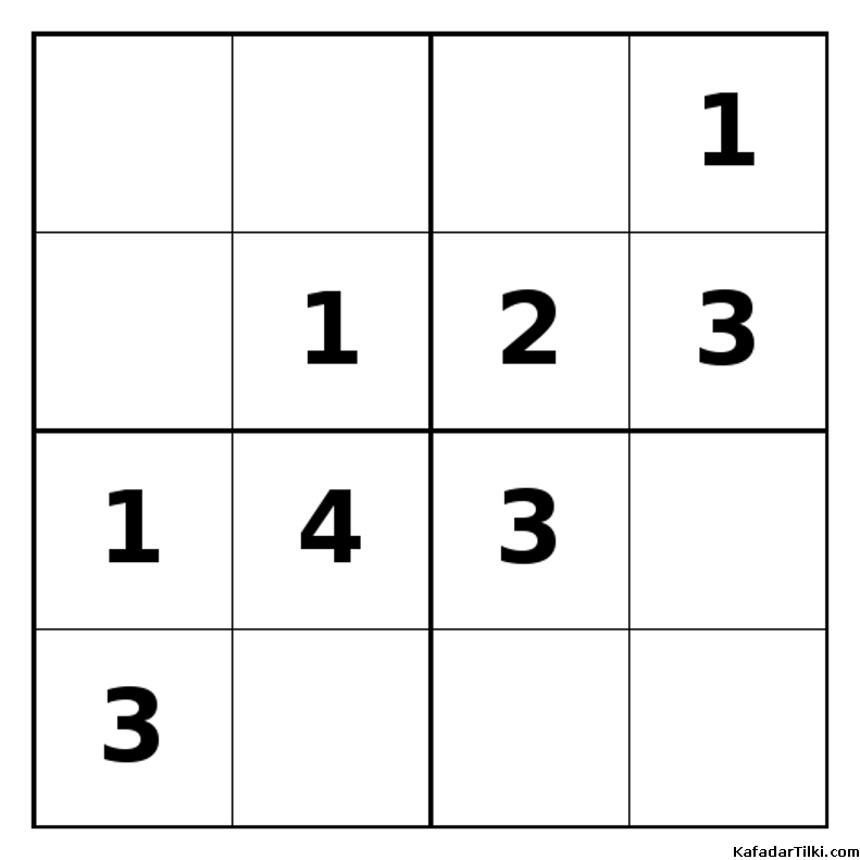 Orta Seviye Mini Sudoku (4x4), Kitap 1 - 4