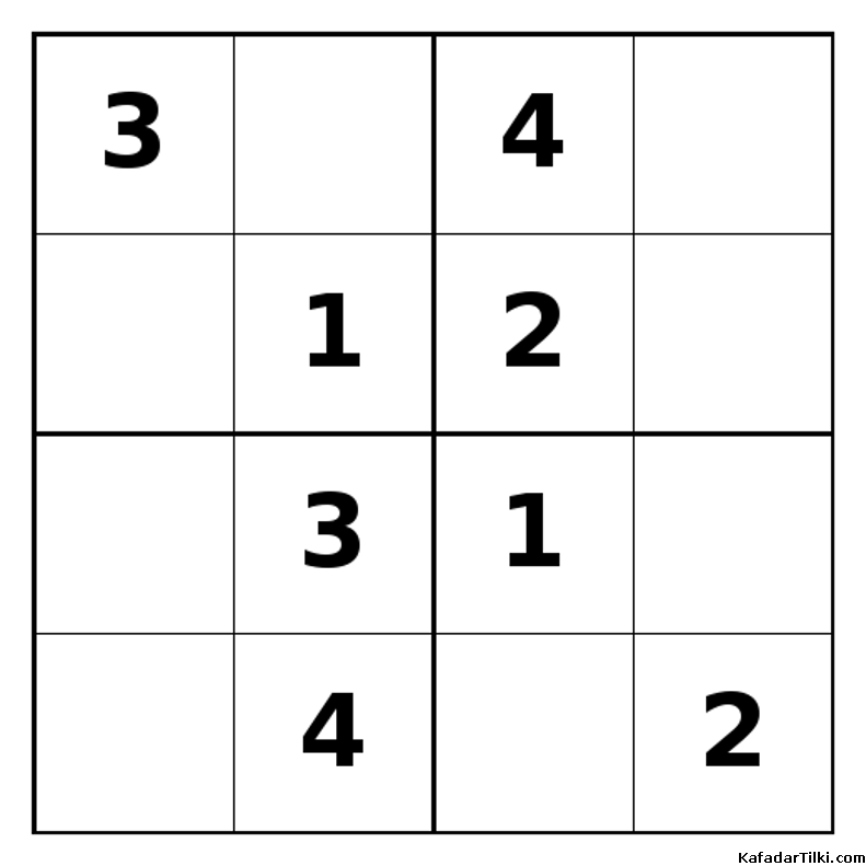 Orta Seviye Mini Sudoku (4x4), Kitap 1 - 5