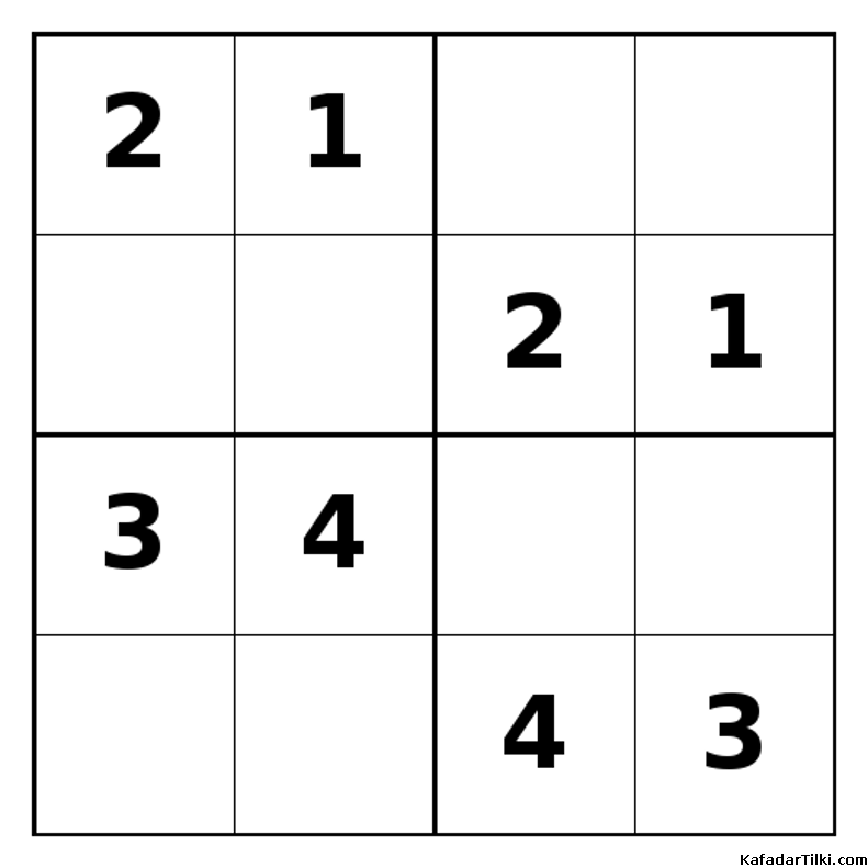 Orta Seviye Mini Sudoku (4x4), Kitap 1 - 7