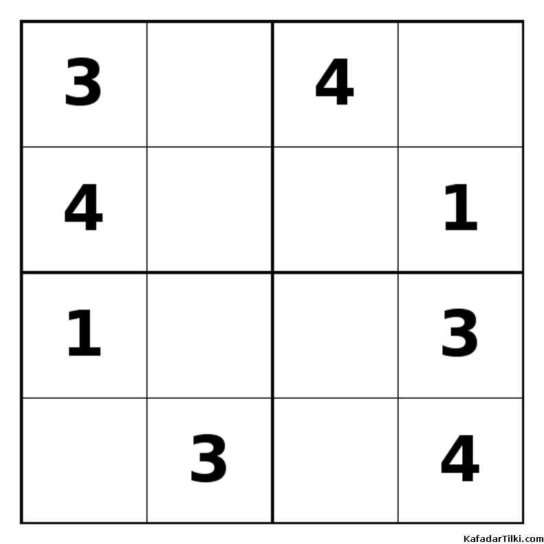 Orta Seviye Mini Sudoku (4x4), Kitap 1 - 8