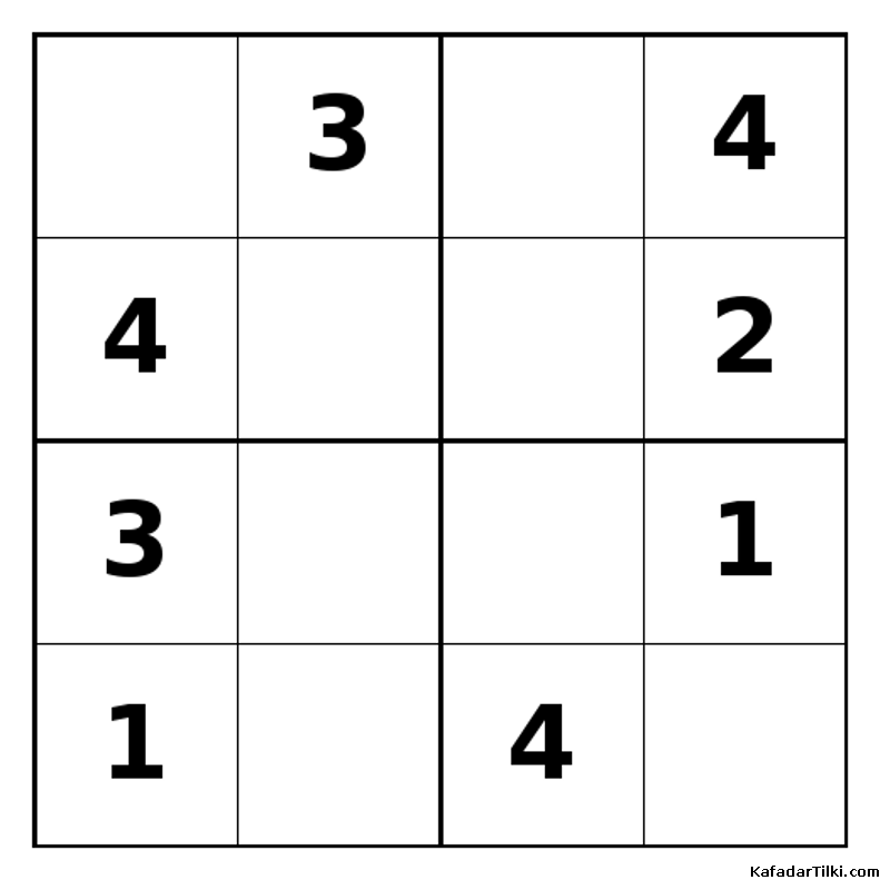 Orta Seviye Mini Sudoku (4x4), Kitap 1 - 9