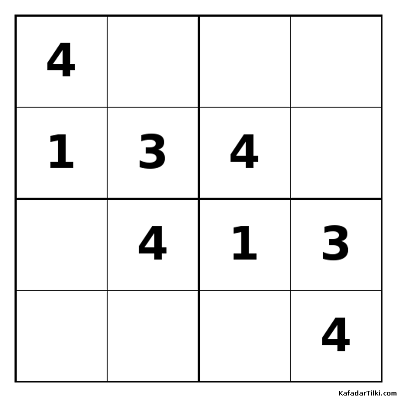Orta Seviye Mini Sudoku (4x4), Kitap 1 - 10