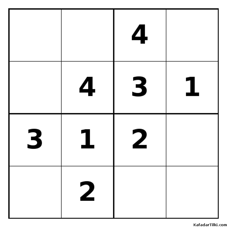 Orta Seviye Mini Sudoku (4x4), Kitap 10 - 1