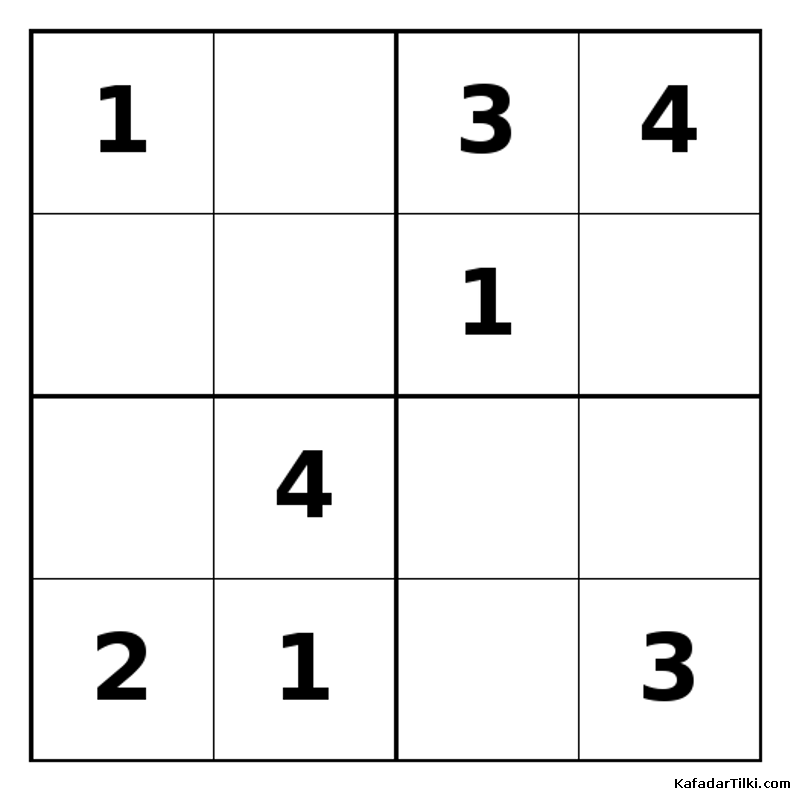 Orta Seviye Mini Sudoku (4x4), Kitap 10 - 9