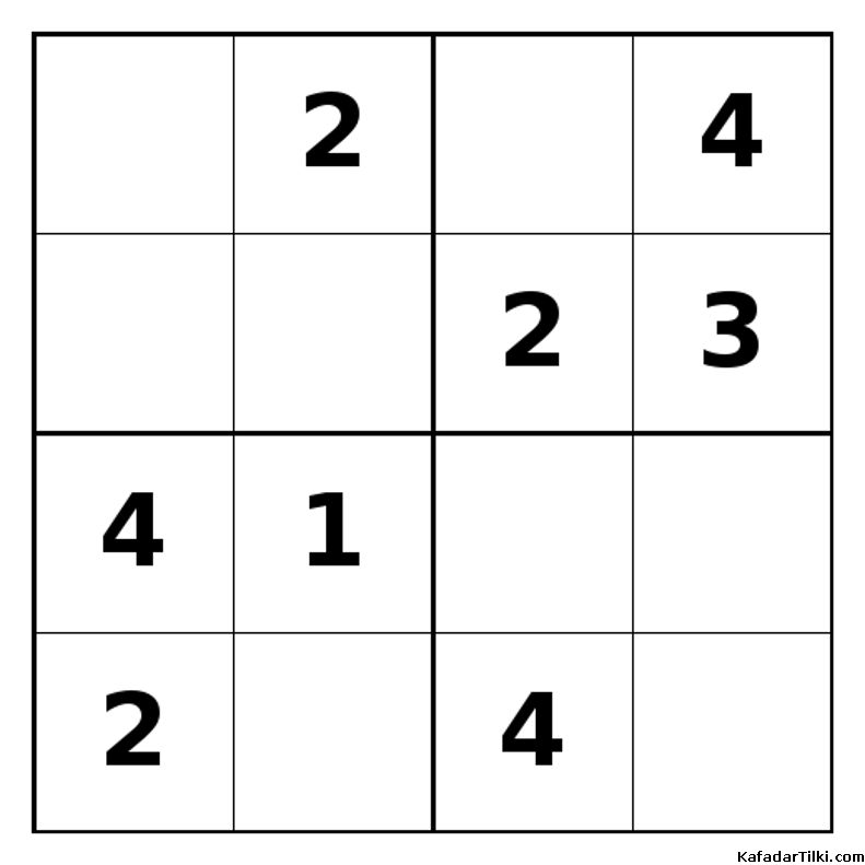 Orta Seviye Mini Sudoku (4x4), Kitap 11 - 1