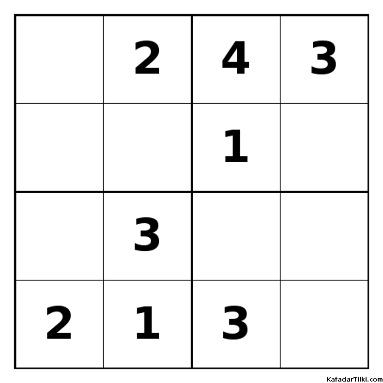 Orta Seviye Mini Sudoku (4x4), Kitap 12 - 1