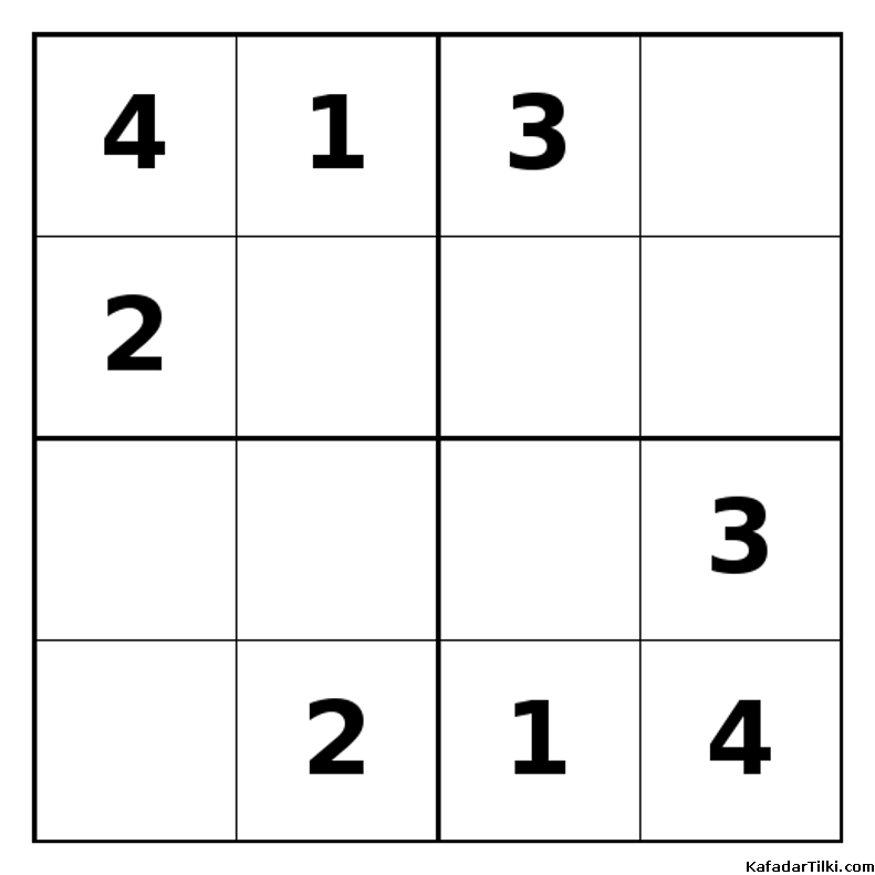 Orta Seviye Mini Sudoku (4x4), Kitap 13 - 1