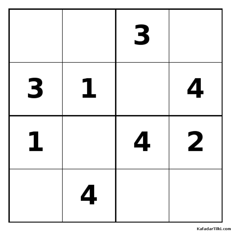 Orta Seviye Mini Sudoku (4x4), Kitap 14 - 1