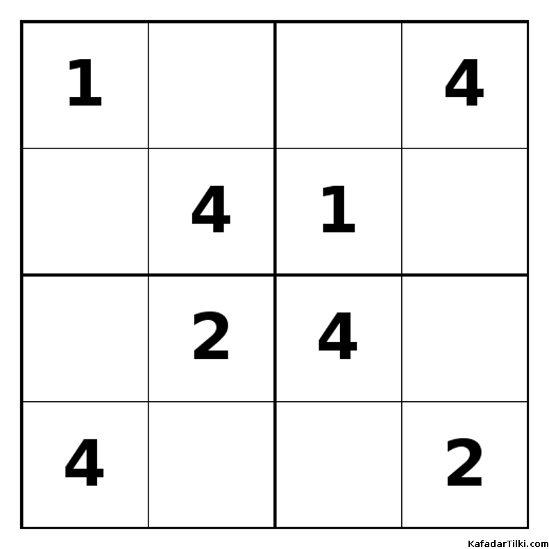 Orta Seviye Mini Sudoku (4x4), Kitap 2 - 2