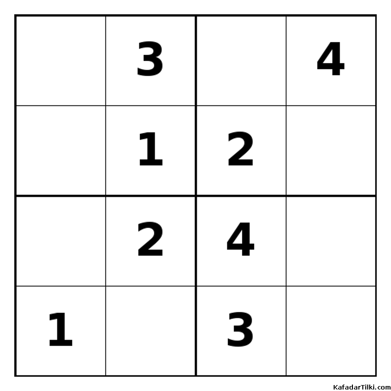 Orta Seviye Mini Sudoku (4x4), Kitap 2 - 3