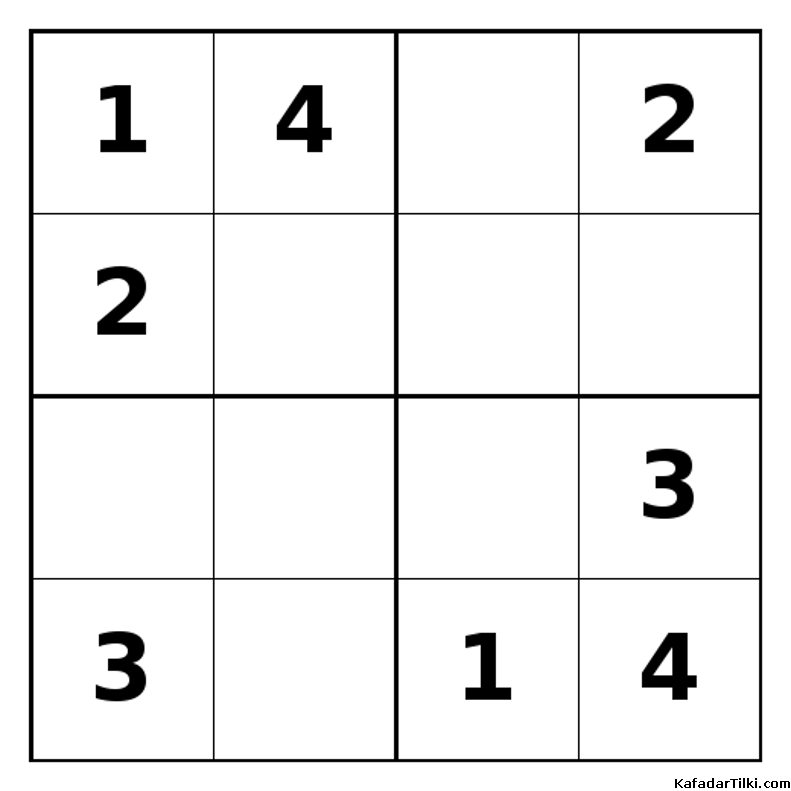 Orta Seviye Mini Sudoku (4x4), Kitap 3 - 2