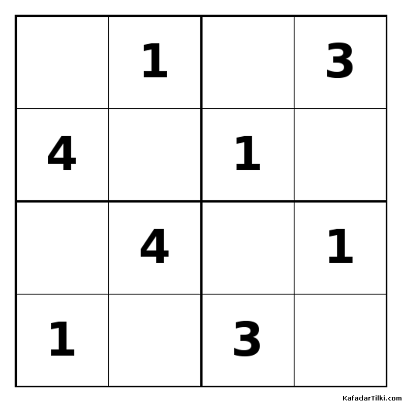 Orta Seviye Mini Sudoku (4x4), Kitap 3 - 3