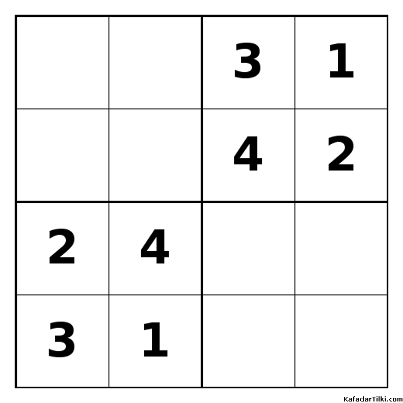 Orta Seviye Mini Sudoku (4x4), Kitap 3 - 4