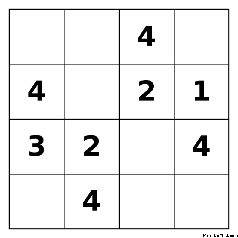 Orta Seviye Mini Sudoku (4x4), Kitap 3 - 6
