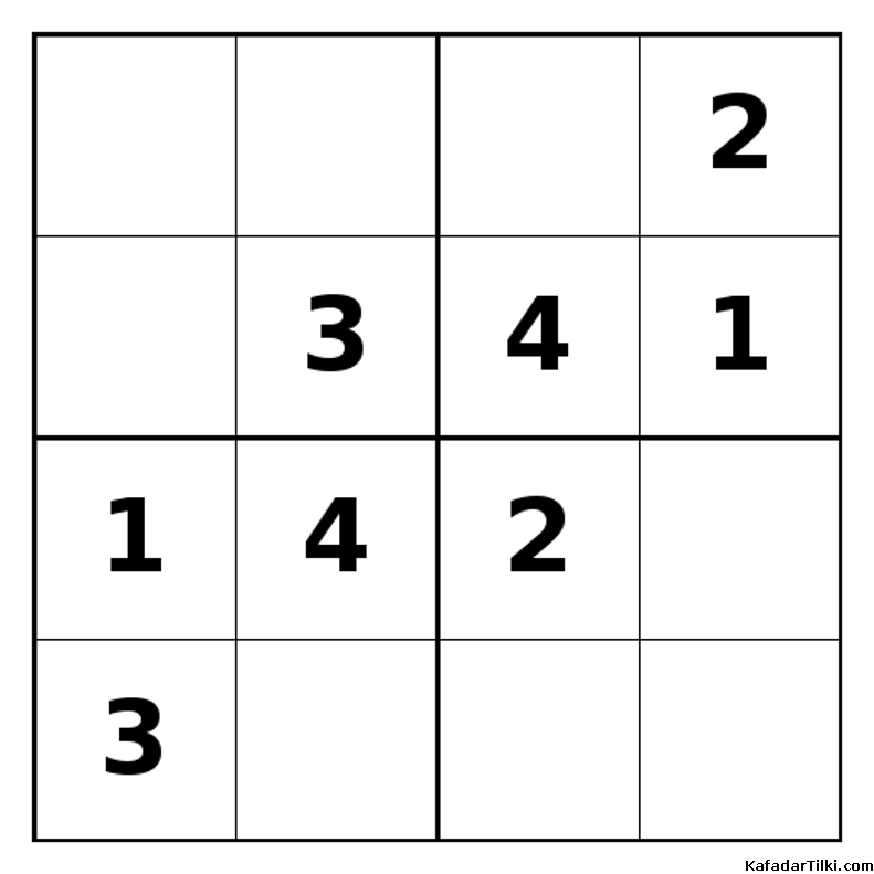 Orta Seviye Mini Sudoku (4x4), Kitap 4 - 1