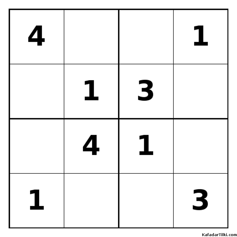 Orta Seviye Mini Sudoku (4x4), Kitap 4 - 4