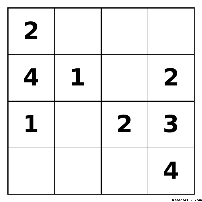 Orta Seviye Mini Sudoku (4x4), Kitap 4 - 6
