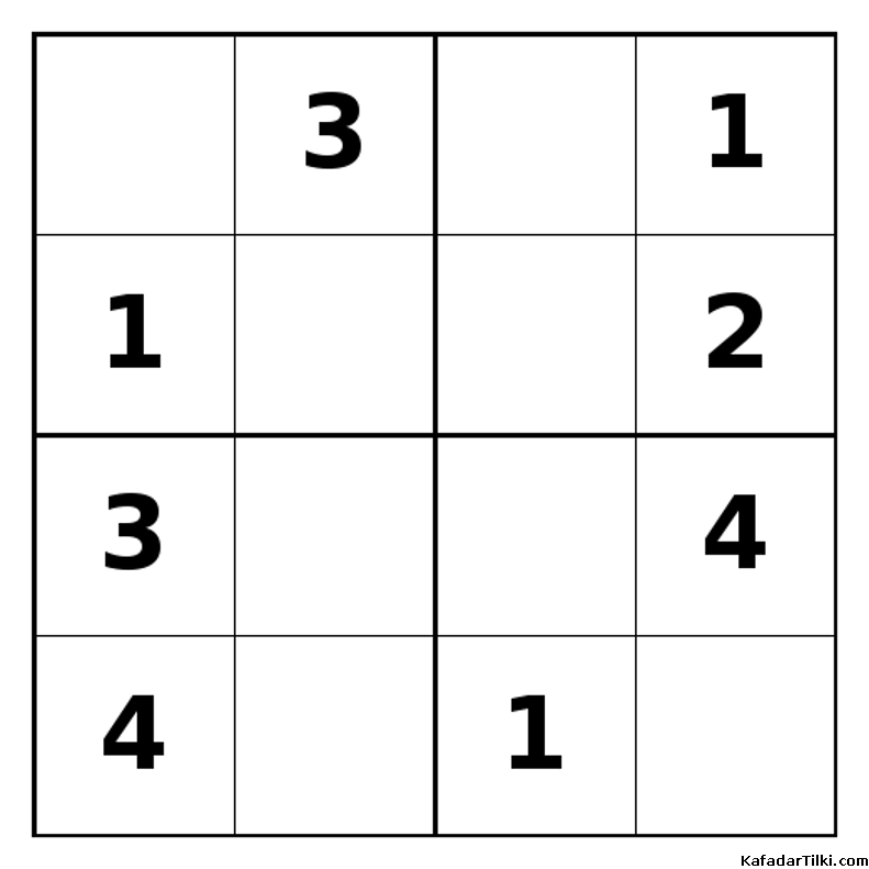 Orta Seviye Mini Sudoku (4x4), Kitap 4 - 8