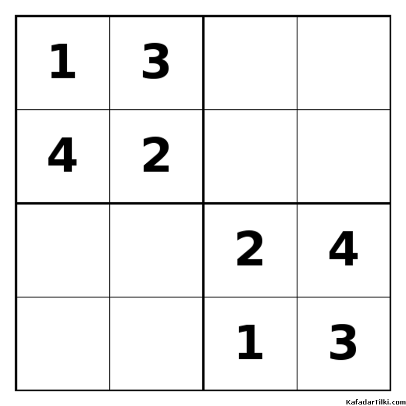 Orta Seviye Mini Sudoku (4x4), Kitap 5 - 1