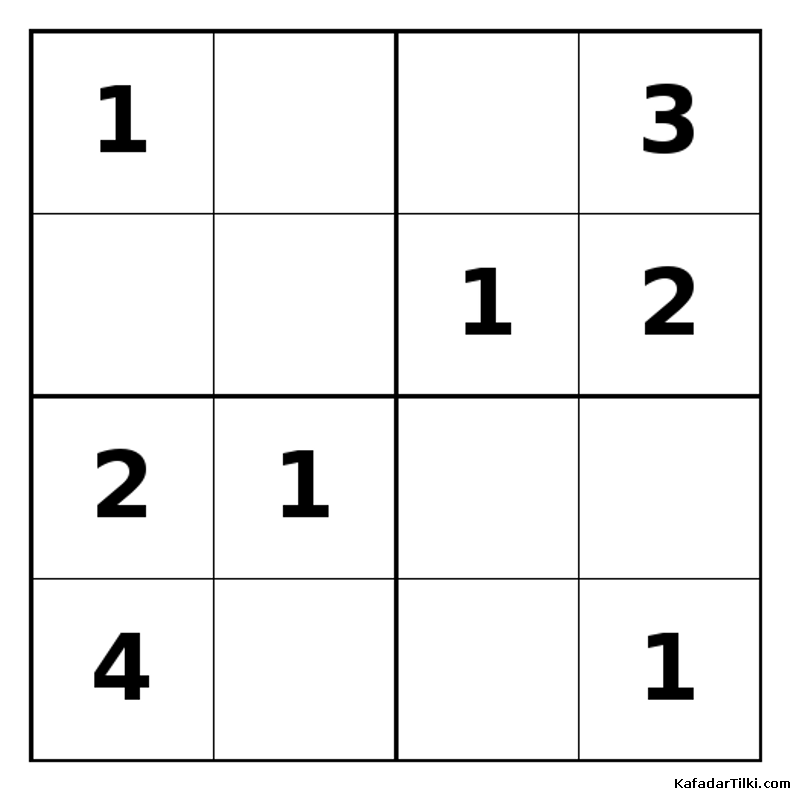 Orta Seviye Mini Sudoku (4x4), Kitap 5 - 7