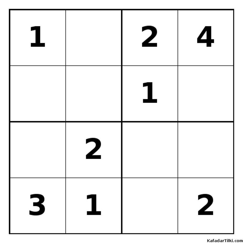 Orta Seviye Mini Sudoku (4x4), Kitap 6 - 1