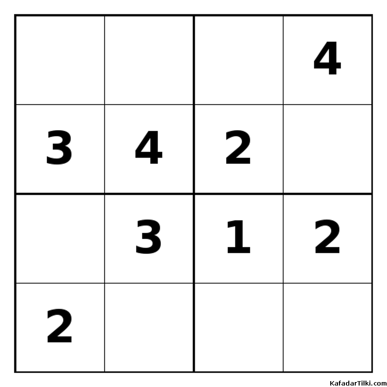 Orta Seviye Mini Sudoku (4x4), Kitap 6 - 6